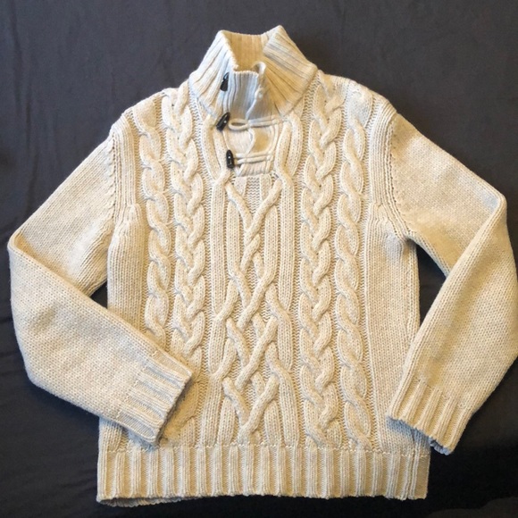 cortefiel Sweaters Mens Cable Knit Sweater With Toggles Szm Poshmark